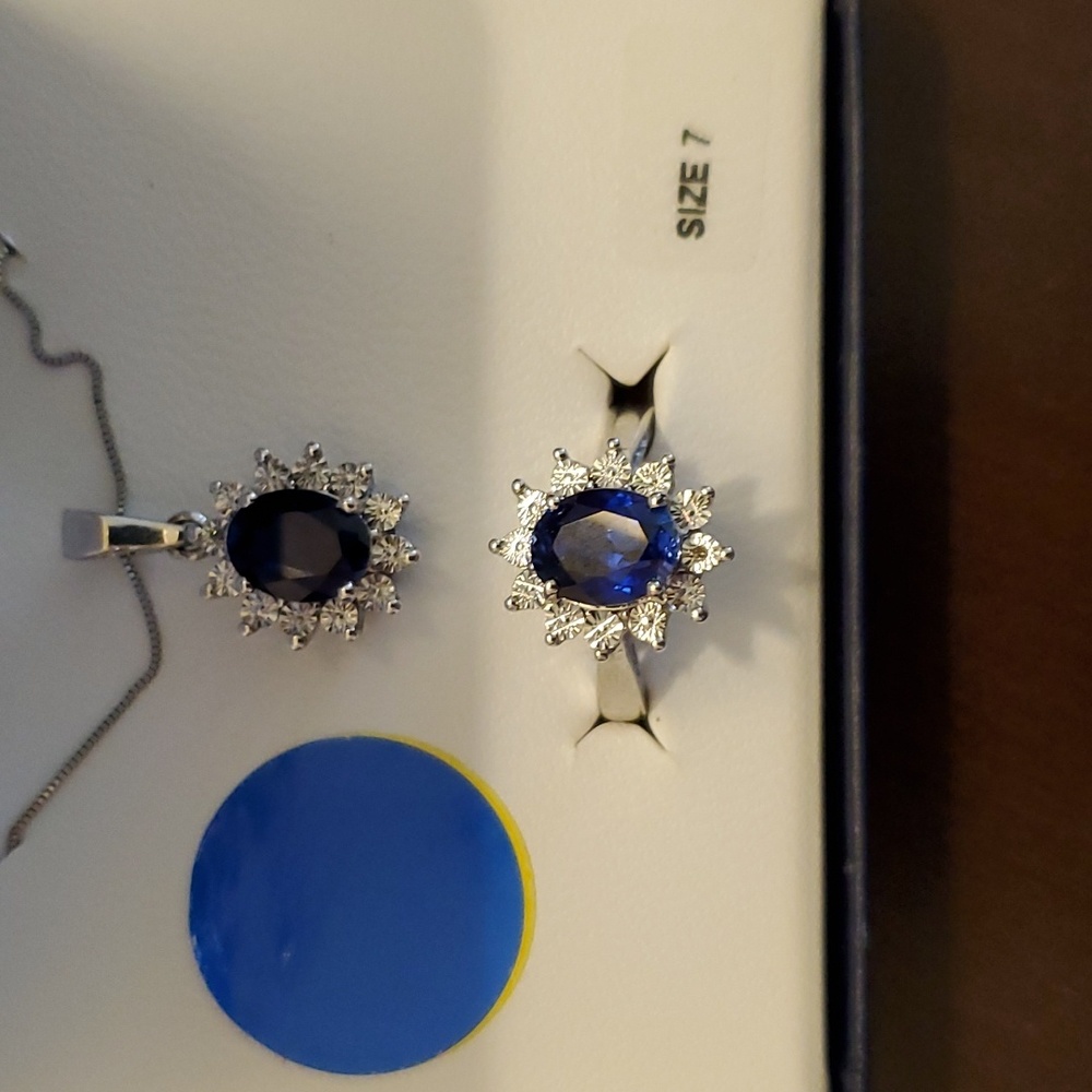 Sapphire and Diamond Ring and Necklace